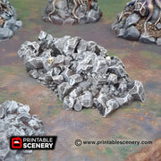 Jagged Rocks Scatter Terrain. Shadowfey Wilds, 15mm, 28mm, 32mm - Printable Scenery | 28mm and 32mm | Wargaming | DnD | Tabletop Roleplaying