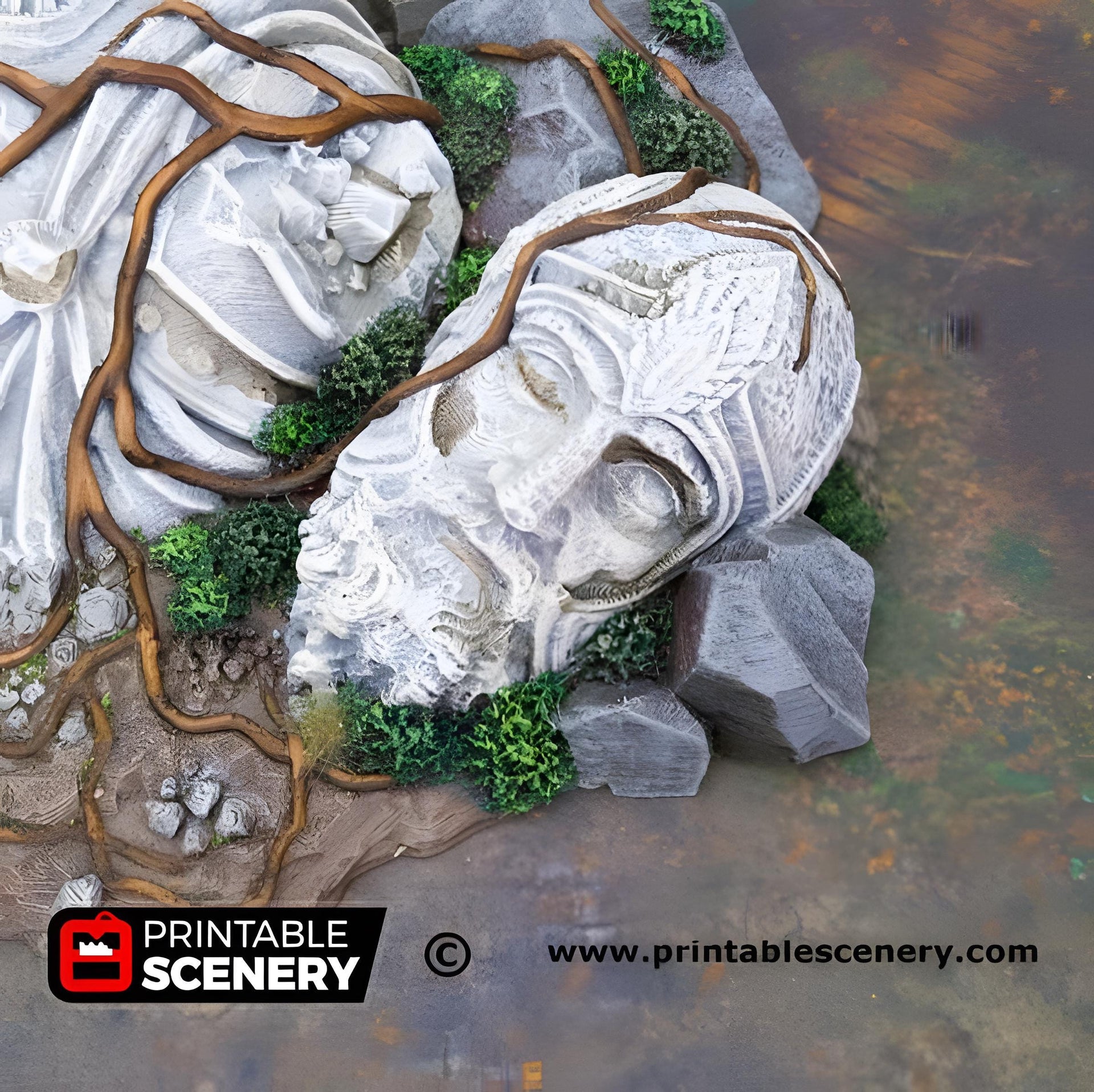 Giant Statue. Shadowfey Wilds, 15mm, 28mm, 32mm - Printable Scenery | 28mm and 32mm | Wargaming | DnD | Tabletop Roleplaying