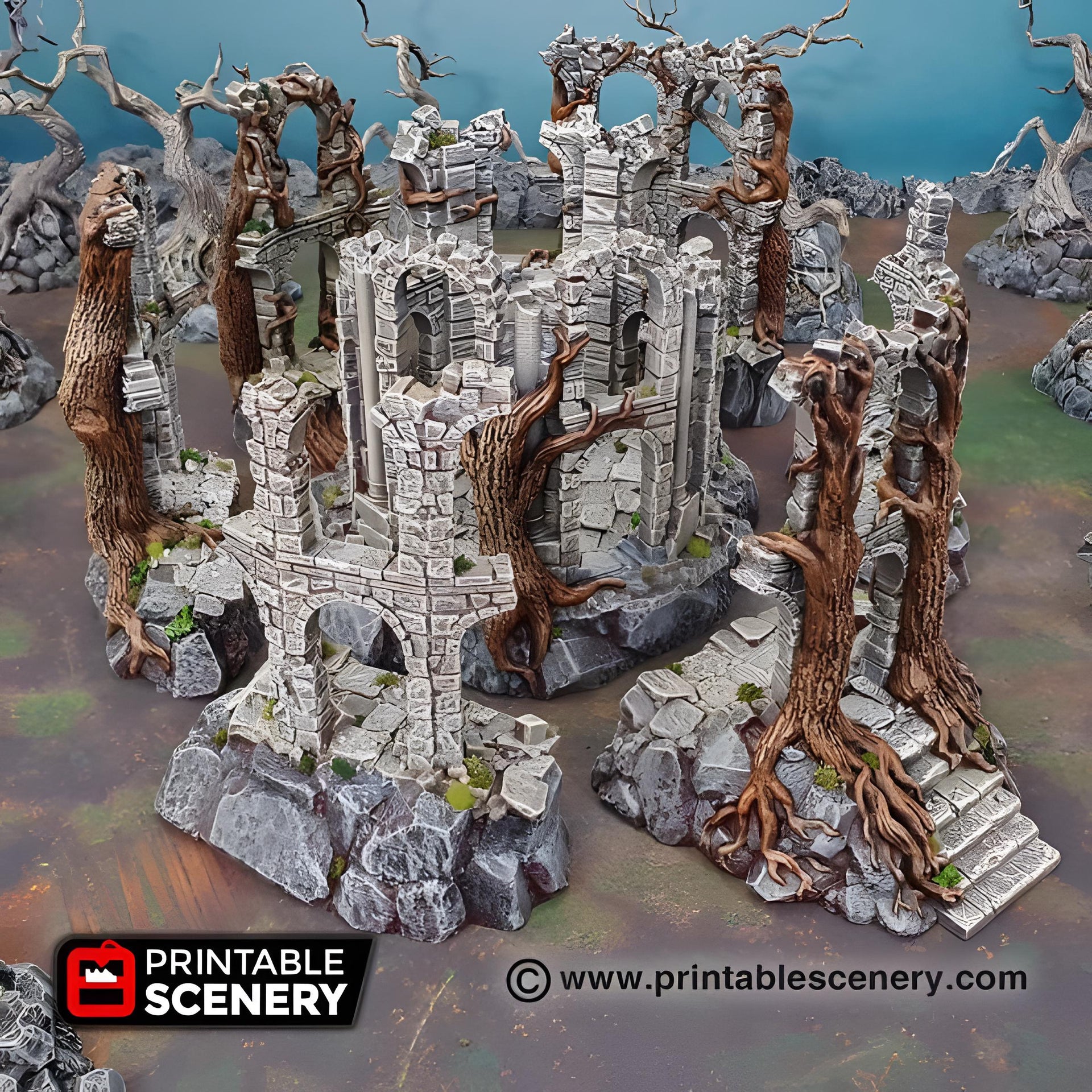 Court of the Shadowking. Shadowfey Wilds, 15mm, 28mm, 32mm - Printable Scenery | 28mm and 32mm | Wargaming | DnD | Tabletop Roleplaying