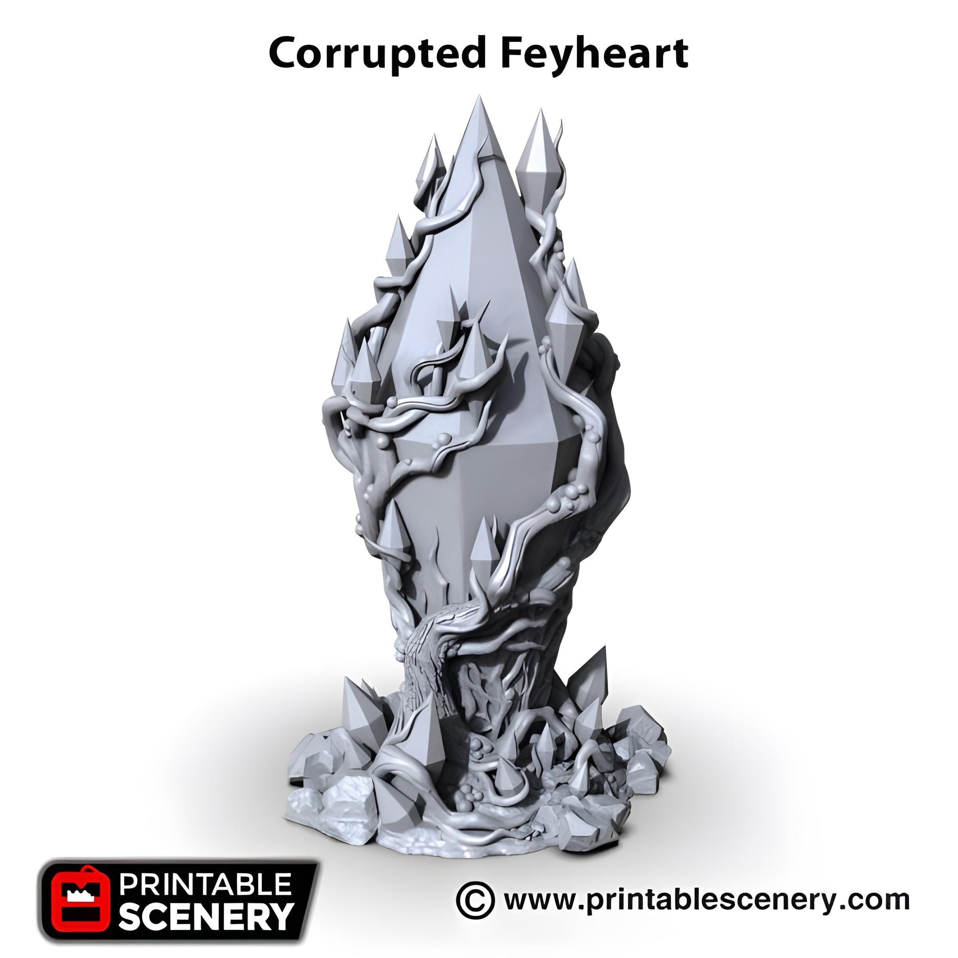 Corrupted Feyheart. Shadowfey Wilds, 15mm, 28mm, 32mm - Printable Scenery | 28mm and 32mm | Wargaming | DnD | Tabletop Roleplaying
