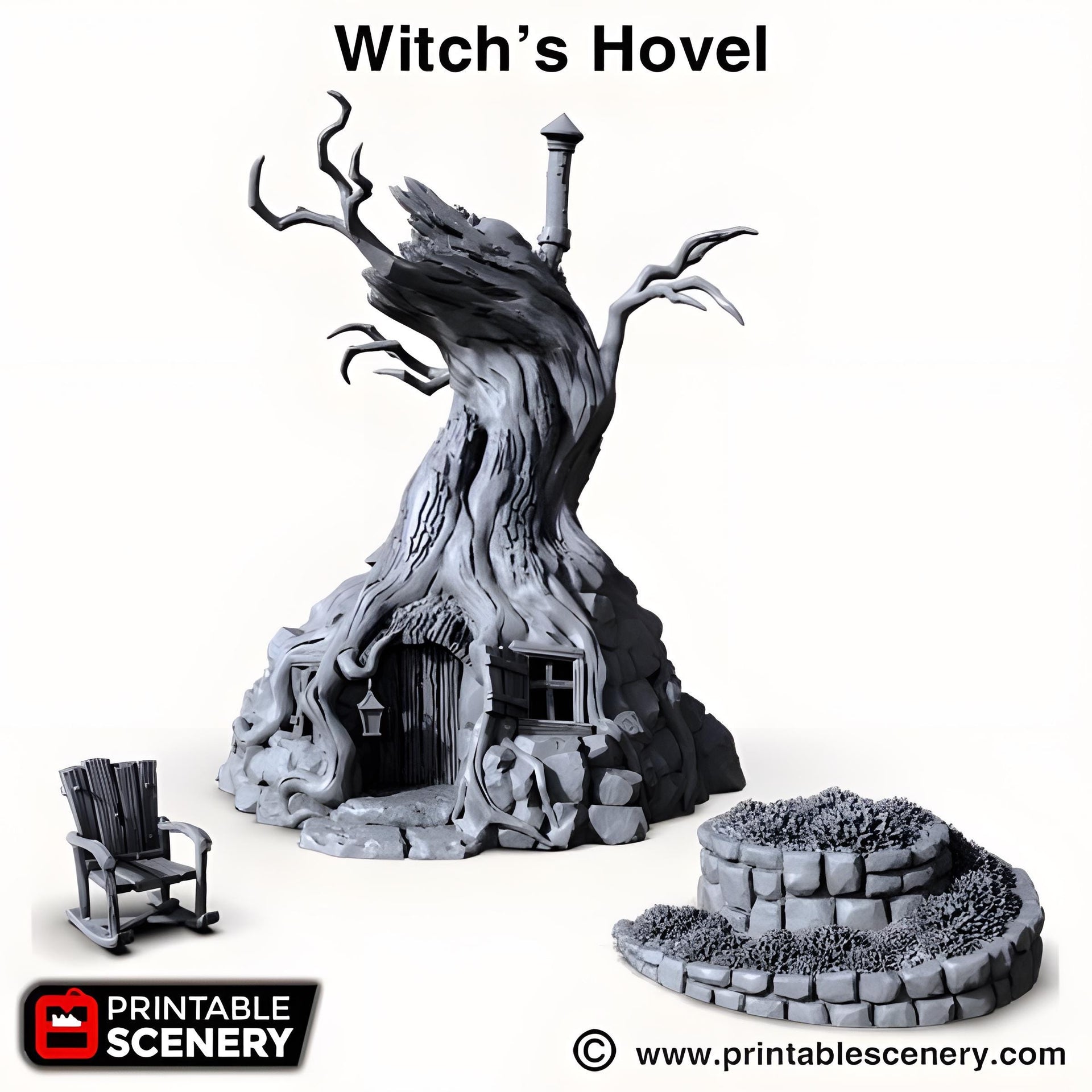 witches Hovel. Shadowfey Wilds, 15mm, 28mm, 32mm - Printable Scenery | 28mm and 32mm | Wargaming | DnD | Tabletop Roleplaying