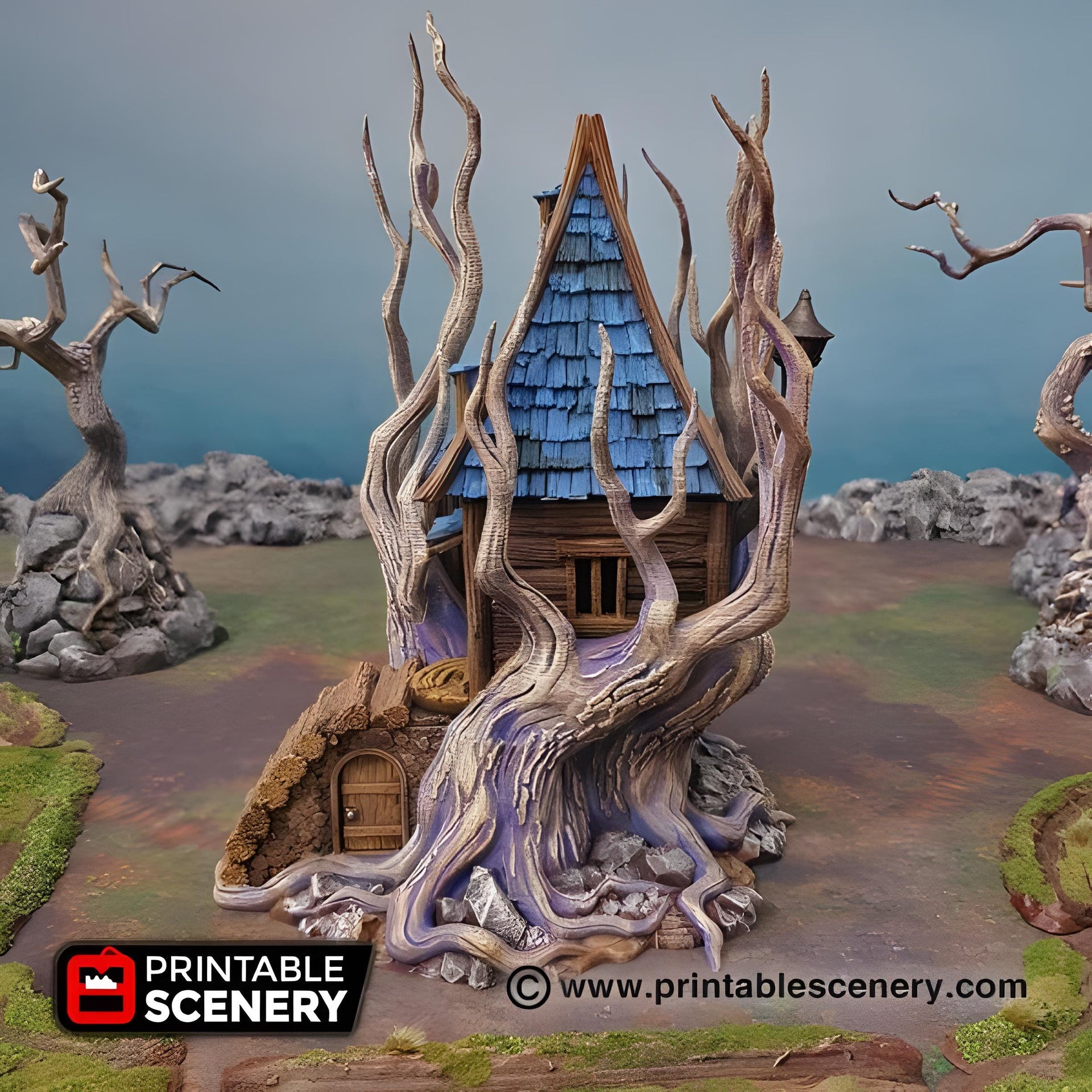 Feywild Cabin. Shadowfey Wilds, 15mm, 28mm, 32mm - Printable Scenery | 28mm and 32mm | Wargaming | DnD | Tabletop Roleplaying