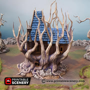 Feywild Cabin. Shadowfey Wilds, 15mm, 28mm, 32mm - Printable Scenery | 28mm and 32mm | Wargaming | DnD | Tabletop Roleplaying