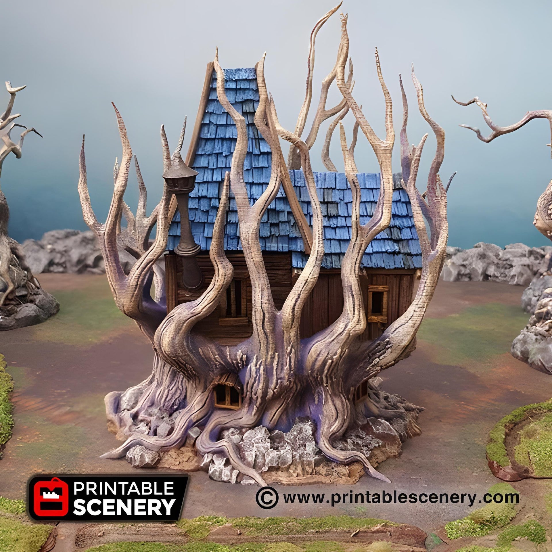 Feywild Cabin. Shadowfey Wilds, 15mm, 28mm, 32mm - Printable Scenery | 28mm and 32mm | Wargaming | DnD | Tabletop Roleplaying