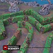 Hedge Maze. Shadowfey Wilds, 15mm, 28mm, 32mm - Printable Scenery | 28mm and 32mm | Wargaming | DnD | Tabletop Roleplaying