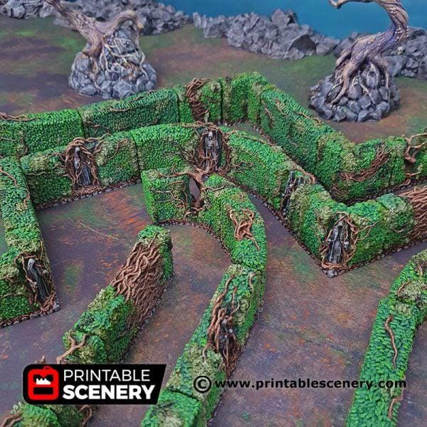 Hedge Maze. Shadowfey Wilds, 15mm, 28mm, 32mm - Printable Scenery | 28mm and 32mm | Wargaming | DnD | Tabletop Roleplaying