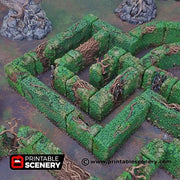 Hedge Maze. Shadowfey Wilds, 15mm, 28mm, 32mm - Printable Scenery | 28mm and 32mm | Wargaming | DnD | Tabletop Roleplaying