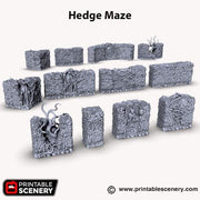 Hedge Maze. Shadowfey Wilds, 15mm, 28mm, 32mm - Printable Scenery | 28mm and 32mm | Wargaming | DnD | Tabletop Roleplaying