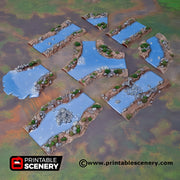 Wild River. Shadowfey Wilds, 15mm, 28mm, 32mm - Printable Scenery | 28mm and 32mm | Wargaming | DnD | Tabletop Roleplaying