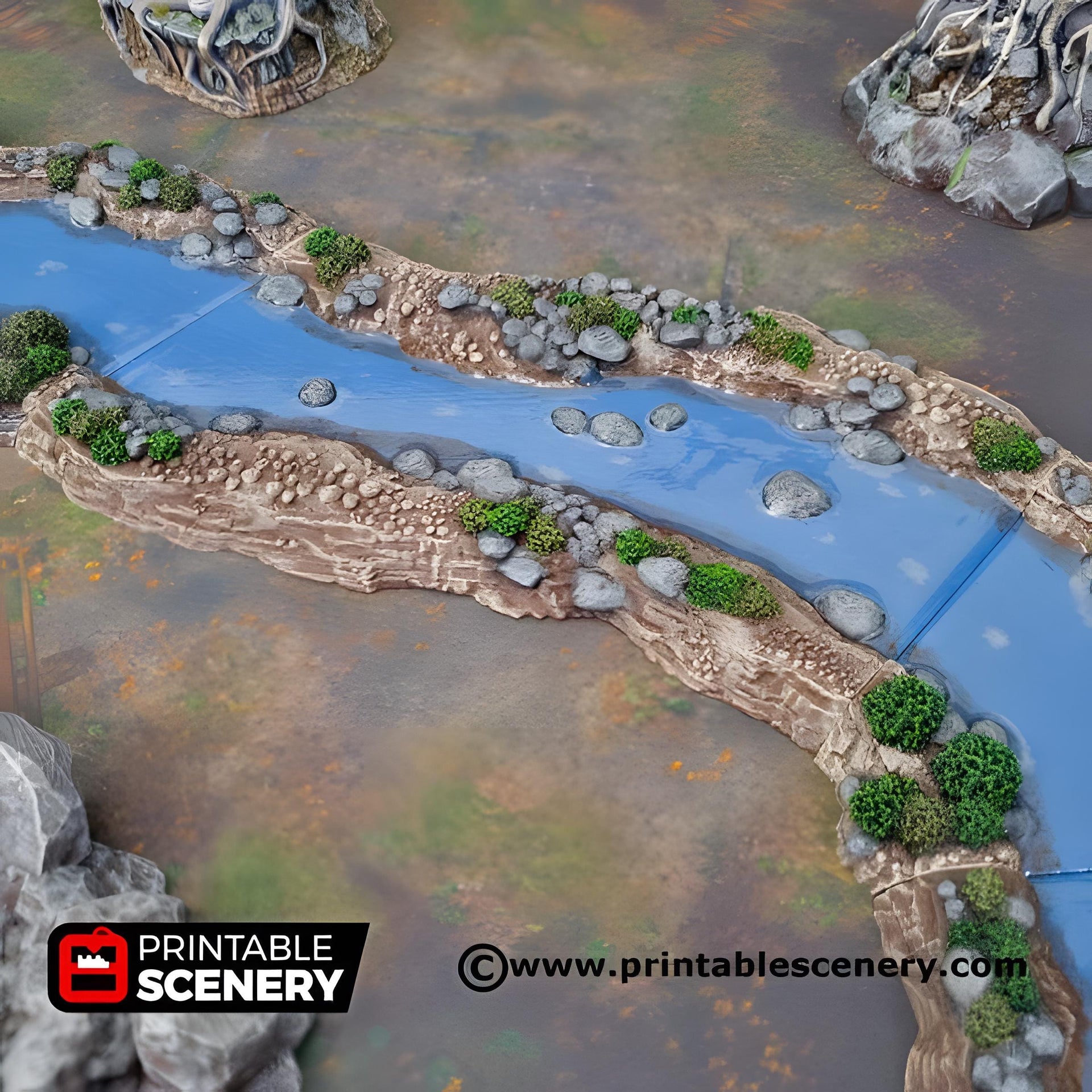 Wild River. Shadowfey Wilds, 15mm, 28mm, 32mm - Printable Scenery | 28mm and 32mm | Wargaming | DnD | Tabletop Roleplaying