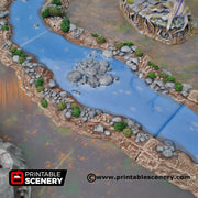 Wild River. Shadowfey Wilds, 15mm, 28mm, 32mm - Printable Scenery | 28mm and 32mm | Wargaming | DnD | Tabletop Roleplaying