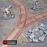 Forest Cart Tracks. Shadowfey Wilds, 15mm, 28mm, 32mm - Printable Scenery | 28mm and 32mm | Wargaming | DnD | Tabletop Roleplaying