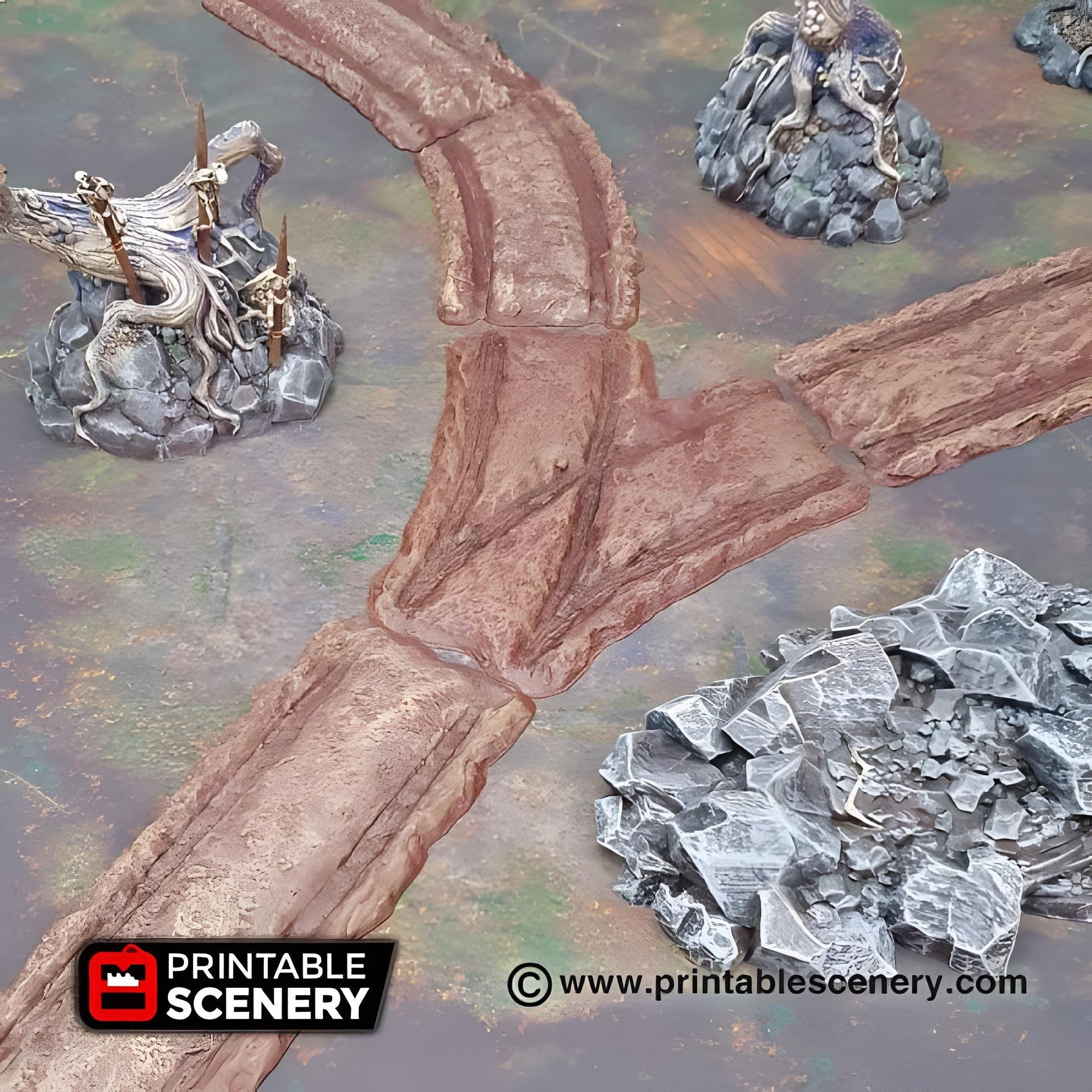 Forest Cart Tracks. Shadowfey Wilds, 15mm, 28mm, 32mm - Printable Scenery | 28mm and 32mm | Wargaming | DnD | Tabletop Roleplaying