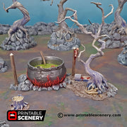 Hags Cauldron. Shadowfey Wilds, 15mm, 28mm, 32mm - Printable Scenery | 28mm and 32mm | Wargaming | DnD | Tabletop Roleplaying