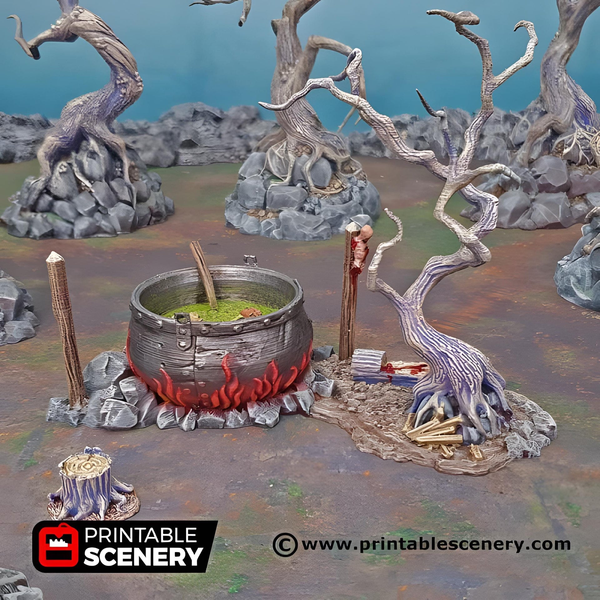 Hags Cauldron. Shadowfey Wilds, 15mm, 28mm, 32mm - Printable Scenery | 28mm and 32mm | Wargaming | DnD | Tabletop Roleplaying
