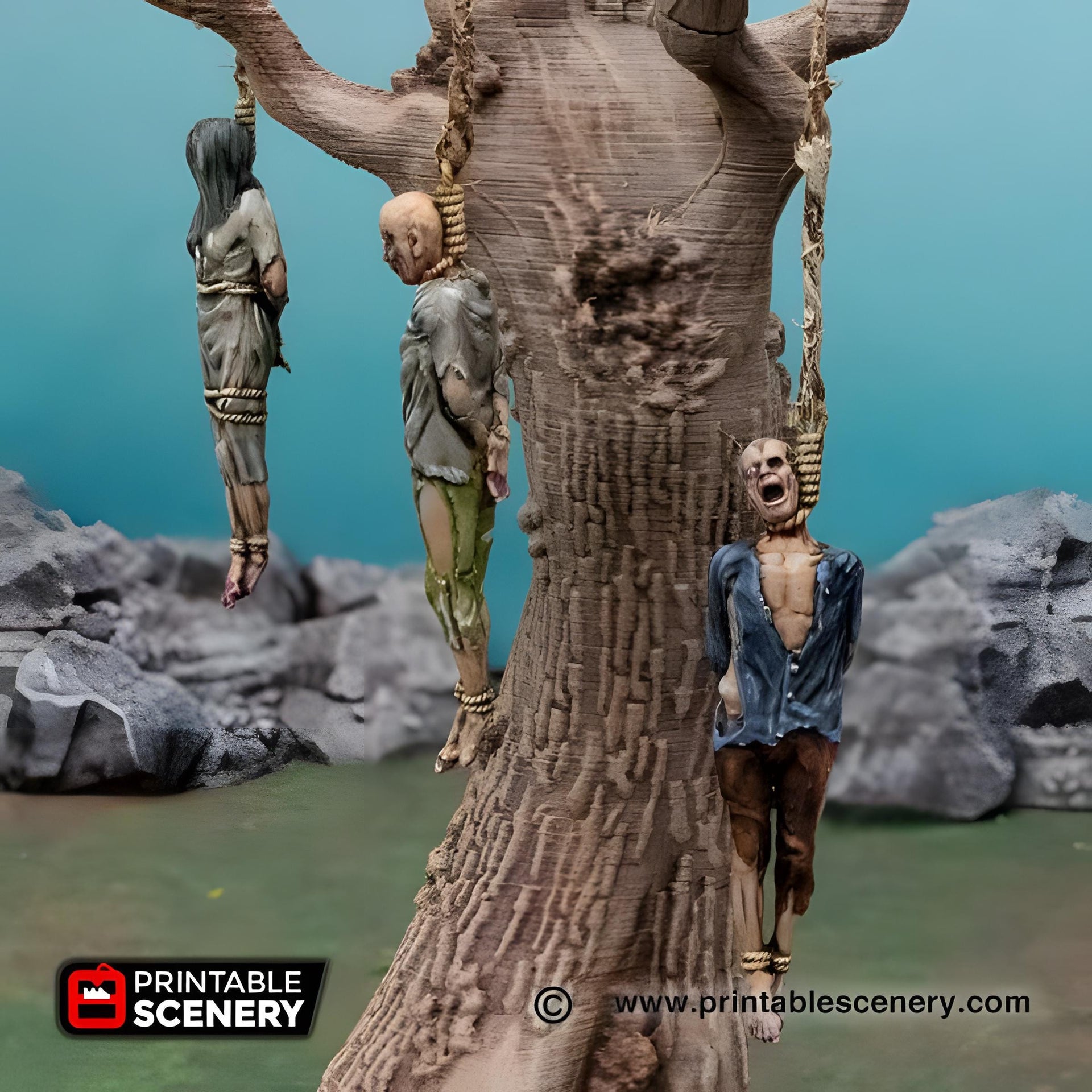 Hangman Tree. Shadowfey Wilds, 15mm, 28mm, 32mm - Printable Scenery | 28mm and 32mm | Wargaming | DnD | Tabletop Roleplaying