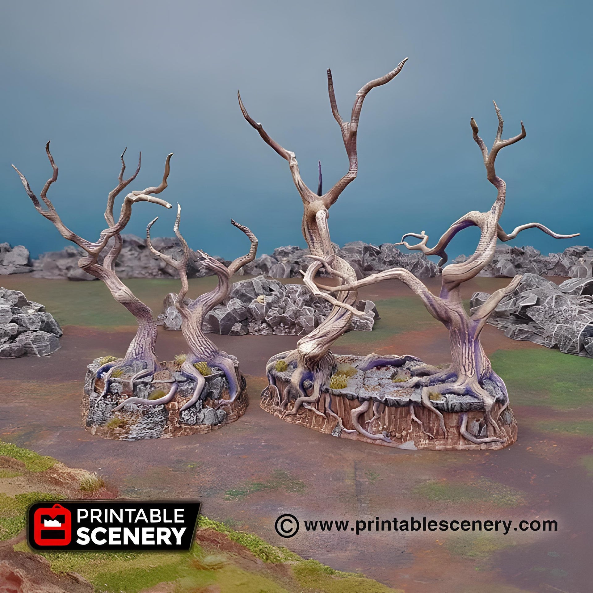 Gloomy Gully. Shadowfey Wilds, 15mm, 28mm, 32mm - Printable Scenery | 28mm and 32mm | Wargaming | DnD | Tabletop Roleplaying