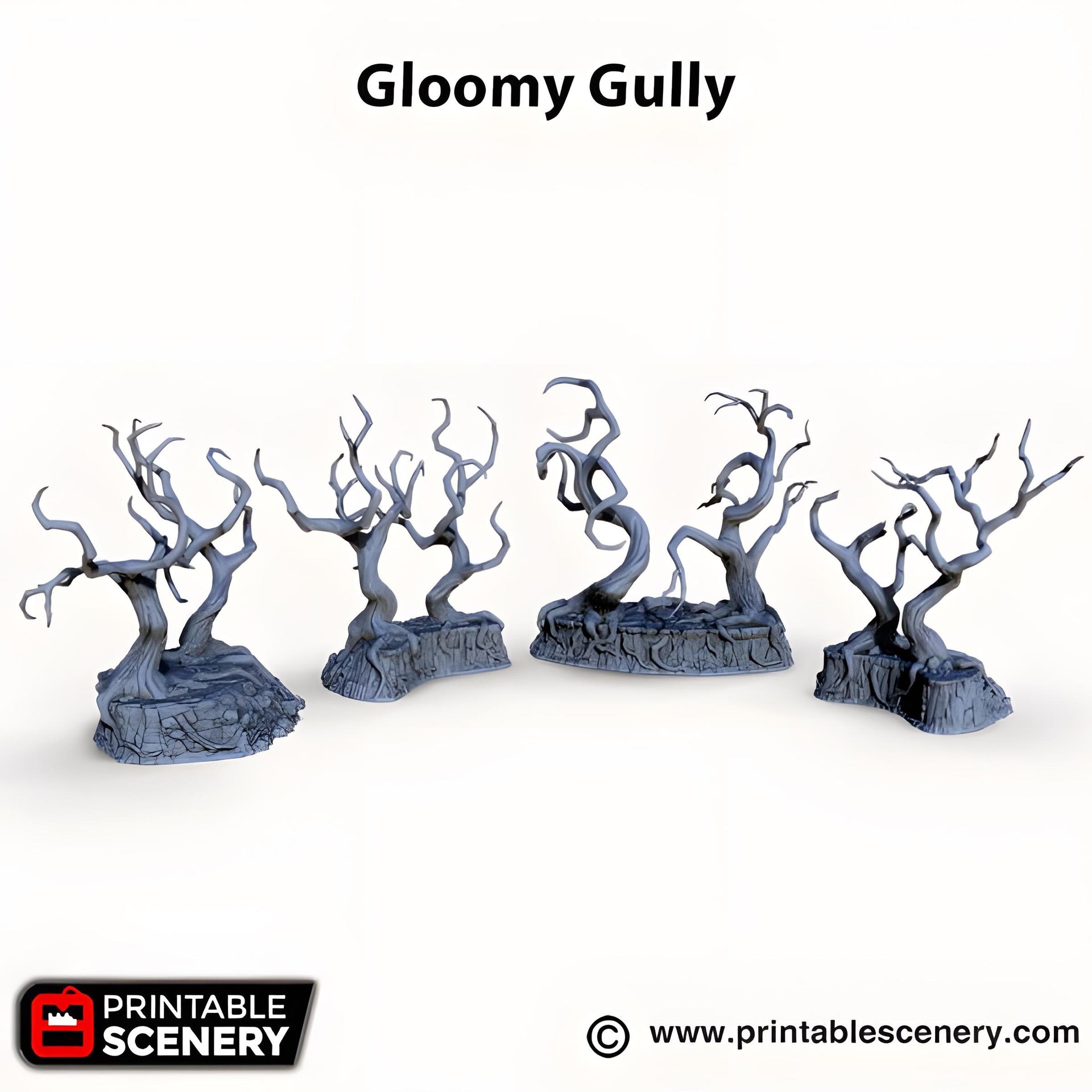 Gloomy Gully. Shadowfey Wilds, 15mm, 28mm, 32mm - Printable Scenery | 28mm and 32mm | Wargaming | DnD | Tabletop Roleplaying