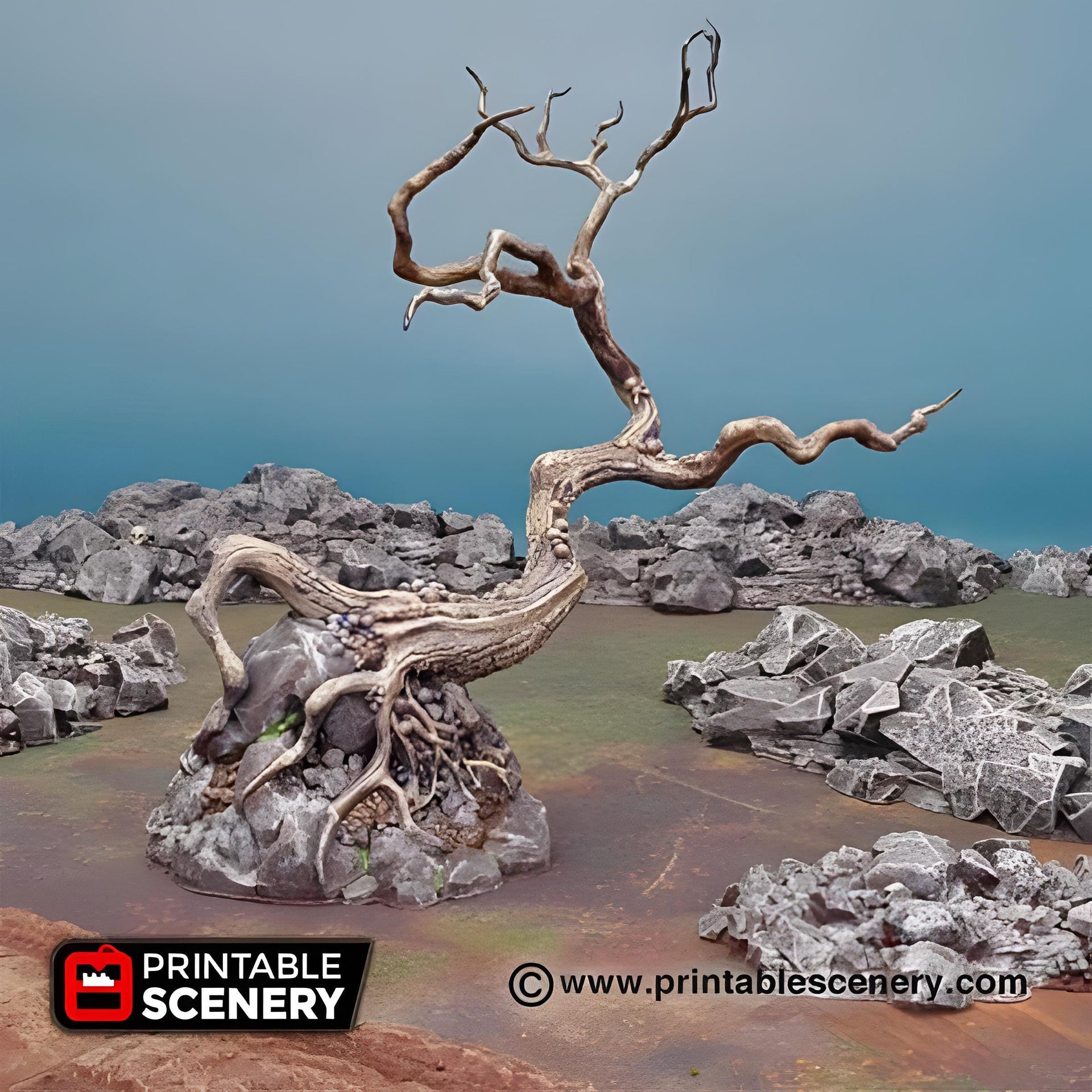 Contorted Trees. Shadowfey Wilds, 15mm, 28mm, 32mm - Printable Scenery | 28mm and 32mm | Wargaming | DnD | Tabletop Roleplaying