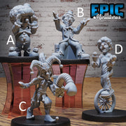 Clown Troupe - Epic Miniatures | Grand Carnival | 28mm and 32mm | Wargaming | DnD | Tabletop Roleplaying