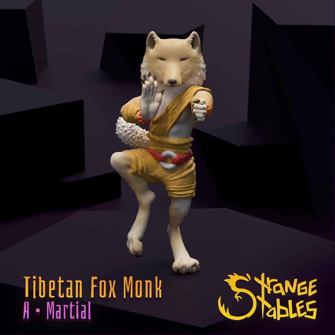 Tibetan Fox Monk - Strange Stables | 28mm and 32mm | Wargaming | DnD | Tabletop Roleplaying