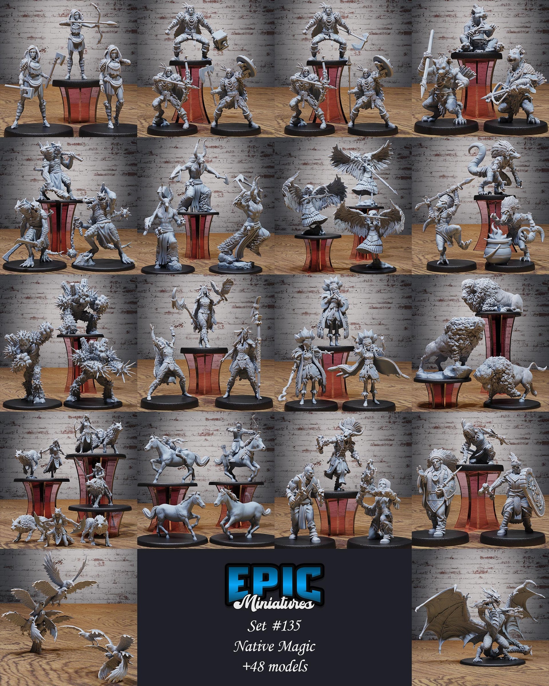 Cactus Golem - Epic Miniatures | Native Magic | 28mm and 32mm | Wargaming | DnD | Tabletop Roleplaying