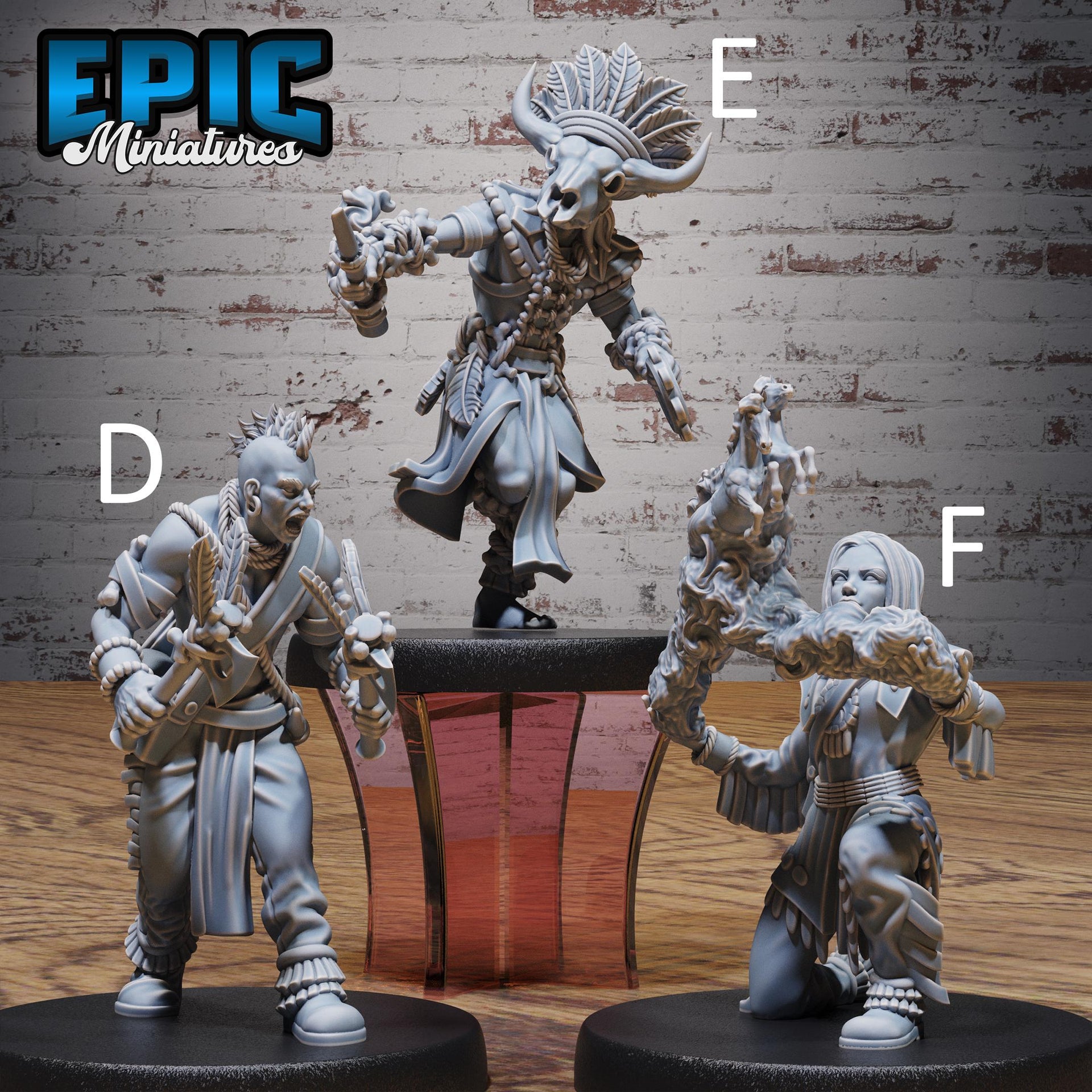 Native Tribe. Weird West indigenous Villagers - Epic Miniatures | Native Magic | 28mm and 32mm | Wargaming | DnD | Tabletop Roleplaying