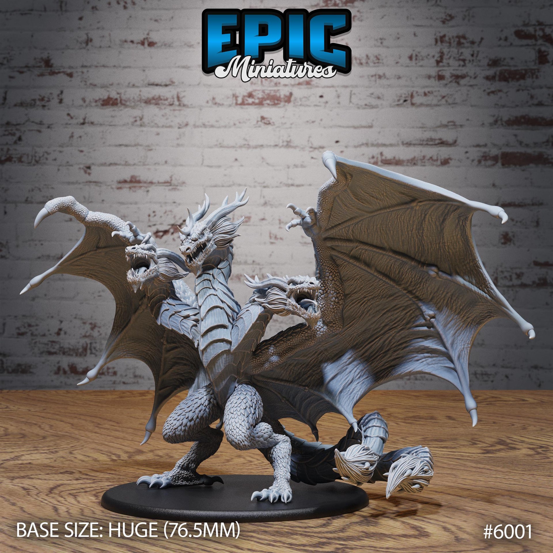 Trinity Horned Wyvern - Epic Miniatures | Native Magic | 28mm and 32mm | Wargaming | DnD | Tabletop Roleplaying