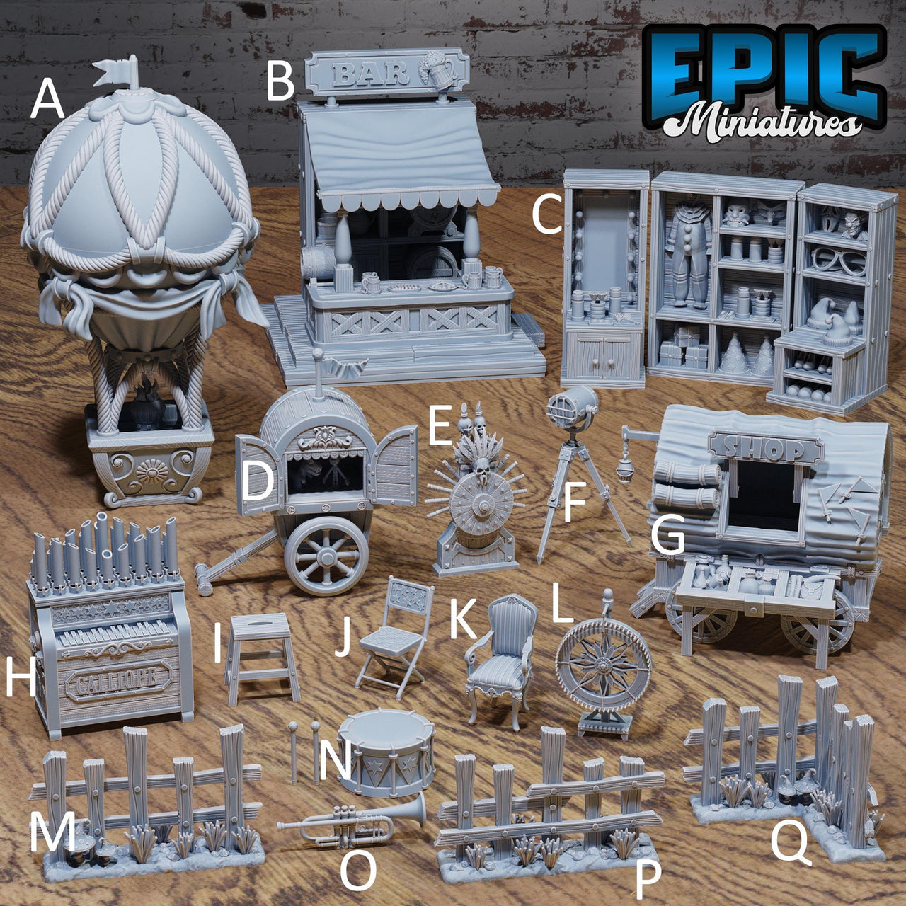 Carnival Scatter Terrain - Epic Miniatures | Grand Carnival | 28mm and 32mm | Wargaming | DnD | Tabletop Roleplaying