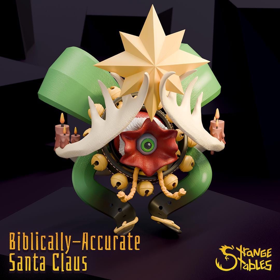 Biblically-Accurate Santa Claus - Strange Stables | 28mm and 32mm | Wargaming | DnD | Tabletop Roleplaying