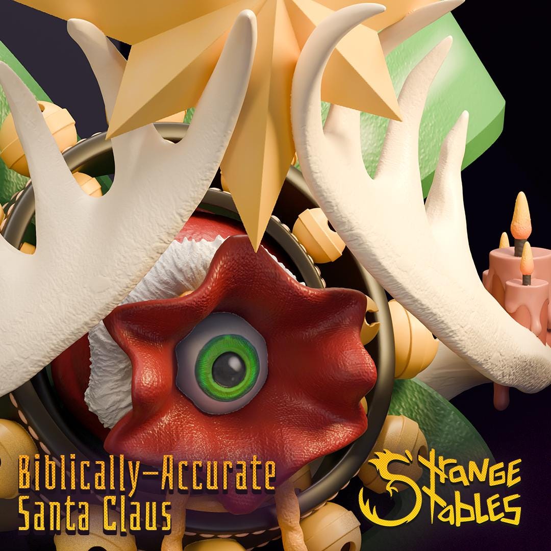 Biblically-Accurate Santa Claus - Strange Stables | 28mm and 32mm | Wargaming | DnD | Tabletop Roleplaying