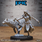 Wolf Spirit Huntress - Epic Miniatures | Native Magic | 28mm and 32mm | Wargaming | DnD | Tabletop Roleplaying