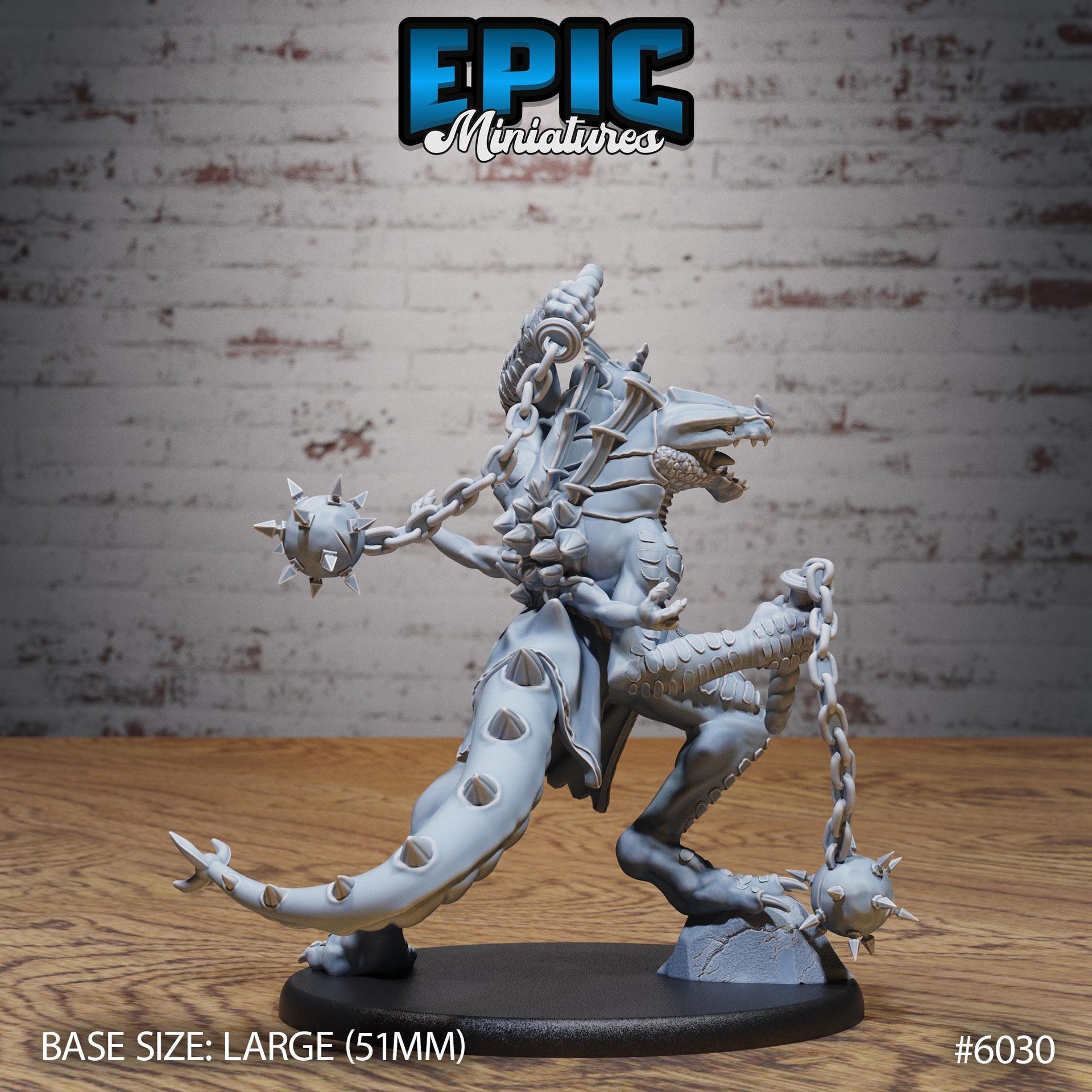 Lizard Folk Ettin - Epic Miniatures | Native Magic | 28mm and 32mm | Wargaming | DnD | Tabletop Roleplaying