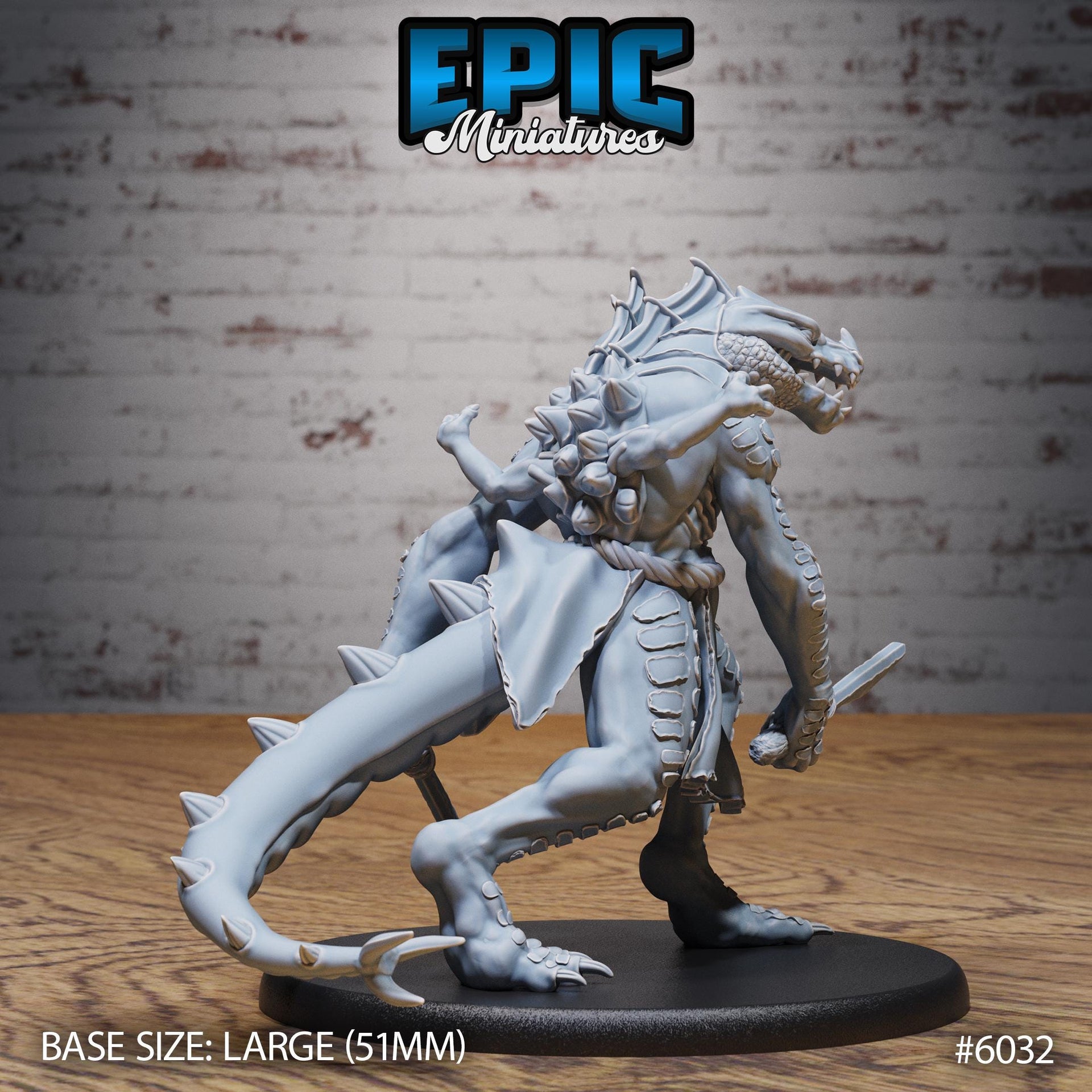 Lizard Folk Ettin - Epic Miniatures | Native Magic | 28mm and 32mm | Wargaming | DnD | Tabletop Roleplaying