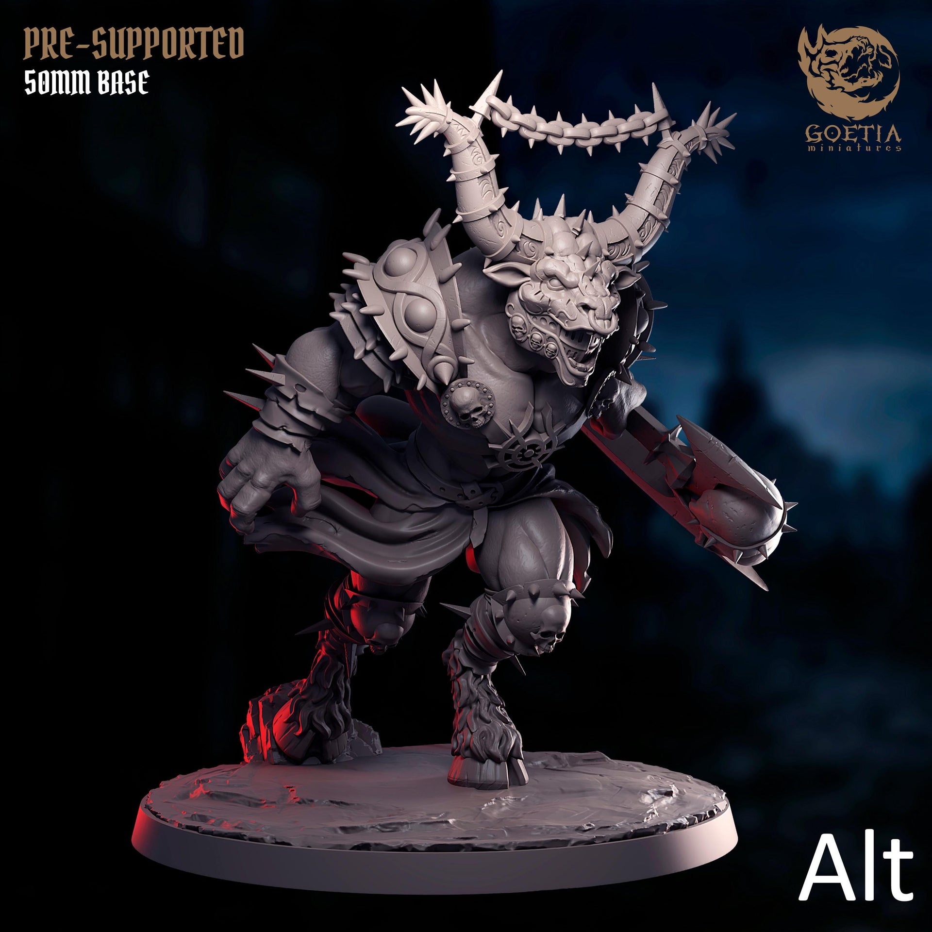 Sin Charger. Minotaur Warrior - Goetia Miniatures | 28mm and 32mm | Wargaming | DnD | Tabletop Roleplaying