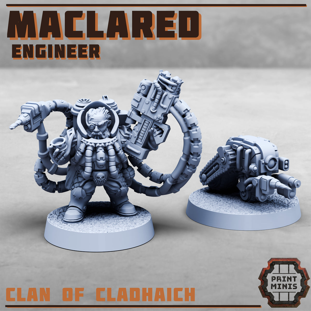 Maclared. Scifi Dwarf Engineer - Print Minis
