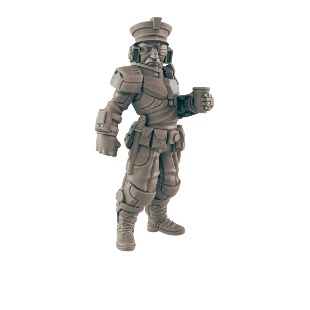Coffee Cop. Cyberpunk Police- Ec3d