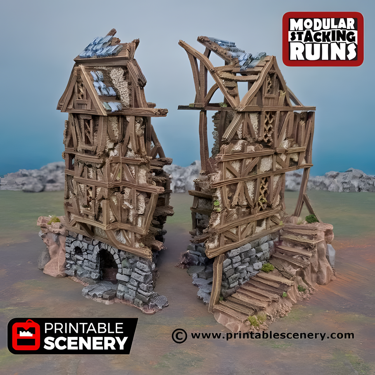 Mayors Townhouse, 15mm, 28mm, 32mm - Printable Scenery