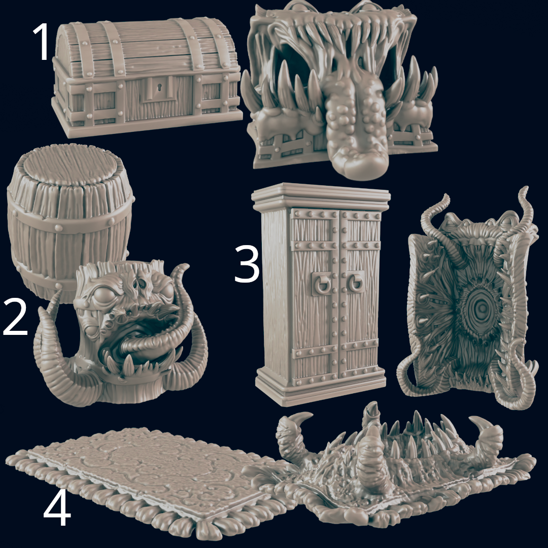 Mimics! Chest, Barrel, Armoire, and Rug - Ec3d