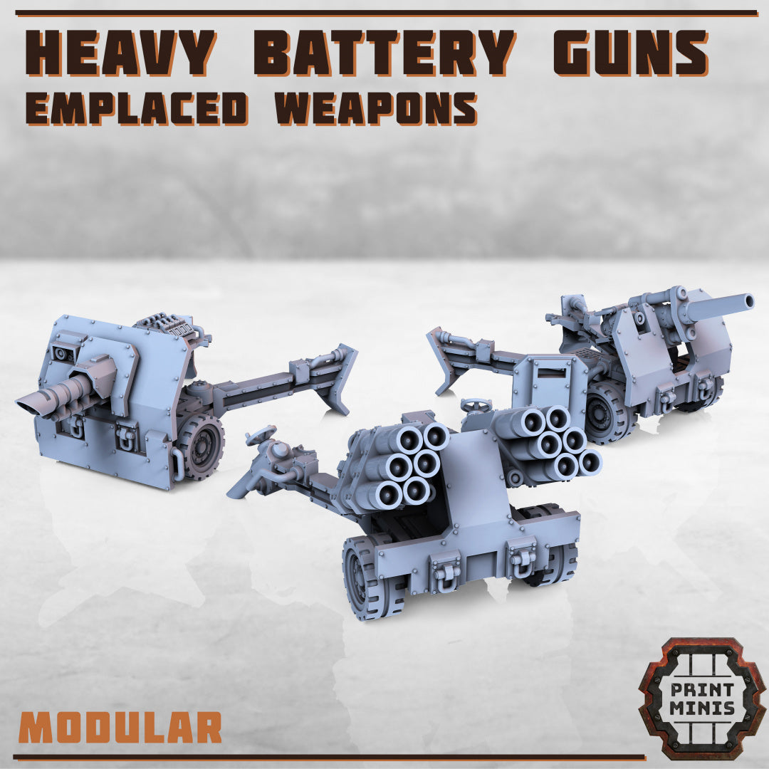 Kaledon Heavy Battery Guns- Print Minis