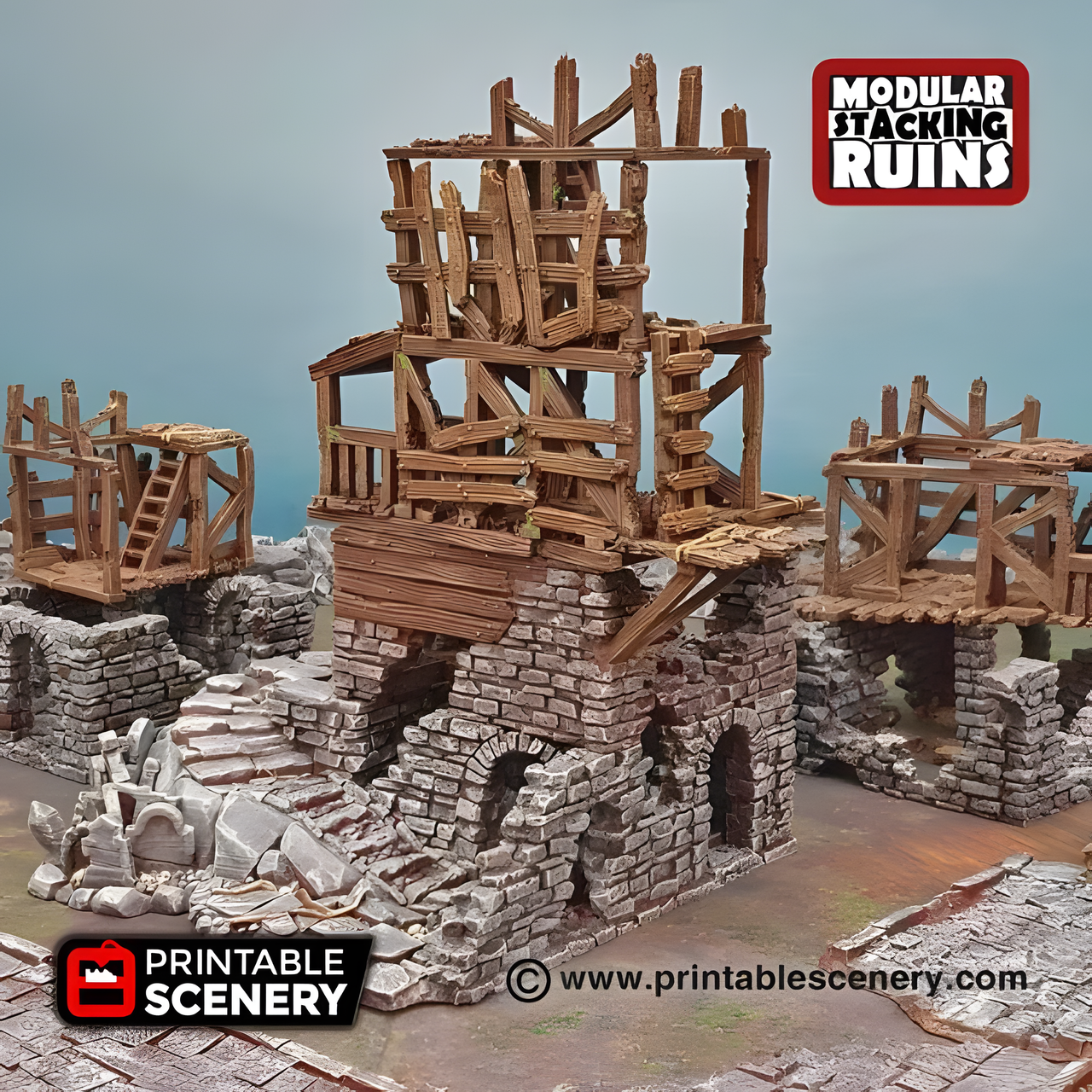 Rickety Lodgings, 15mm, 28mm, 32mm - Printable Scenery