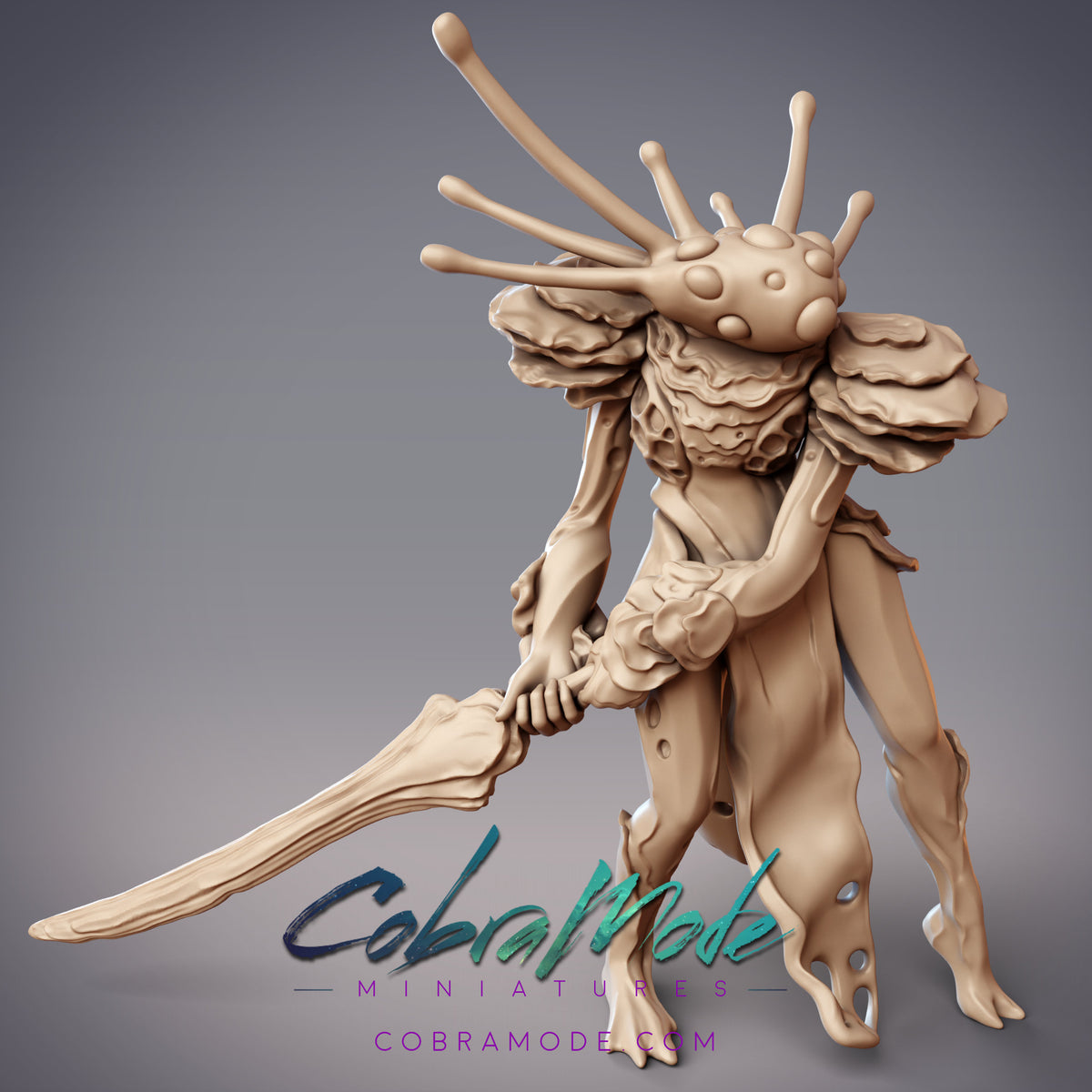 Caillech Spawn Spore Warden. Mushroomfolk Swordsman- CobraMode
