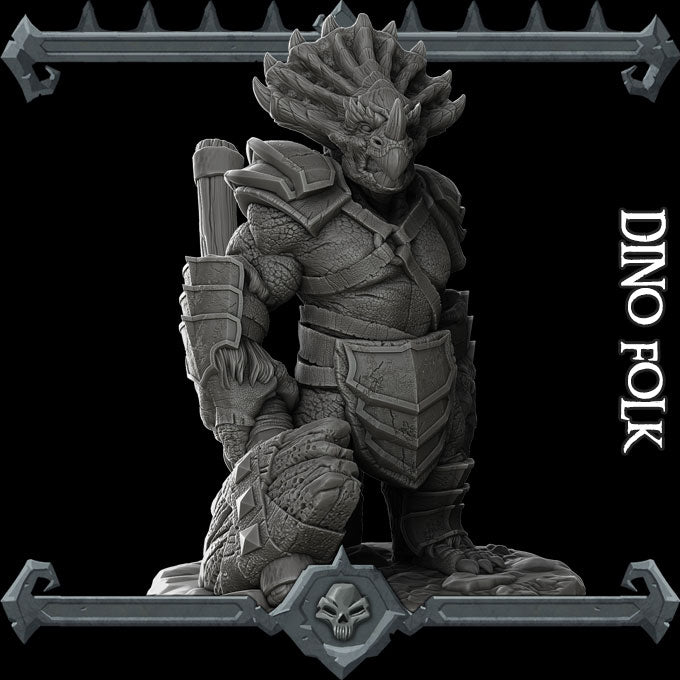 Dino folk, Triceratops Warrior  - Rocket Pig Games