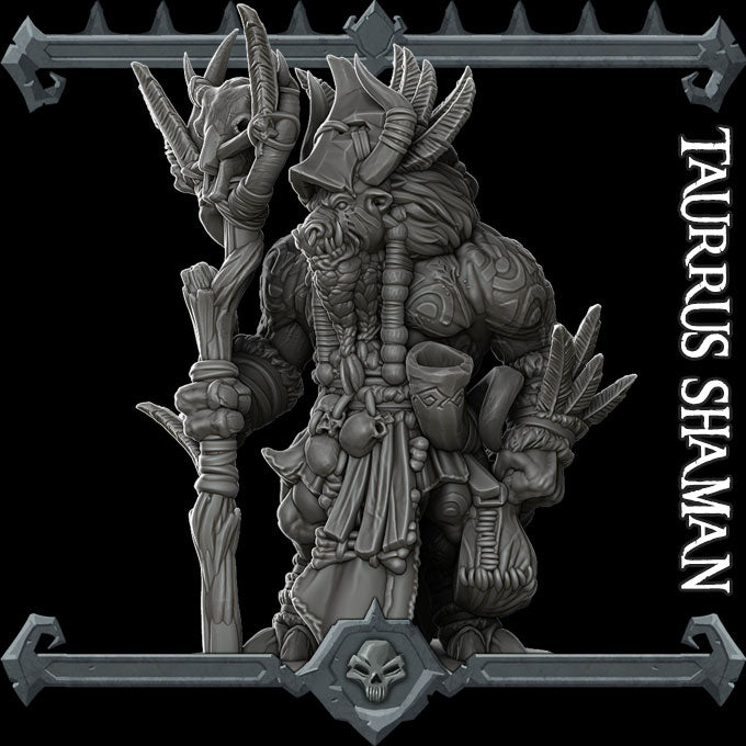 Taurrus Shaman. Minotaur Chieftan - Rocket Pig Games