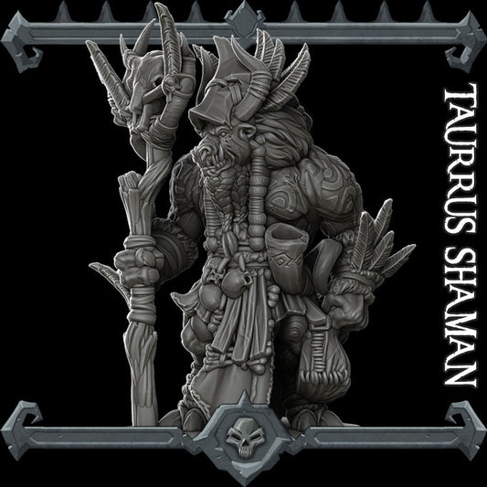Taurrus Shaman. Minotaur Chieftan - Rocket Pig Games