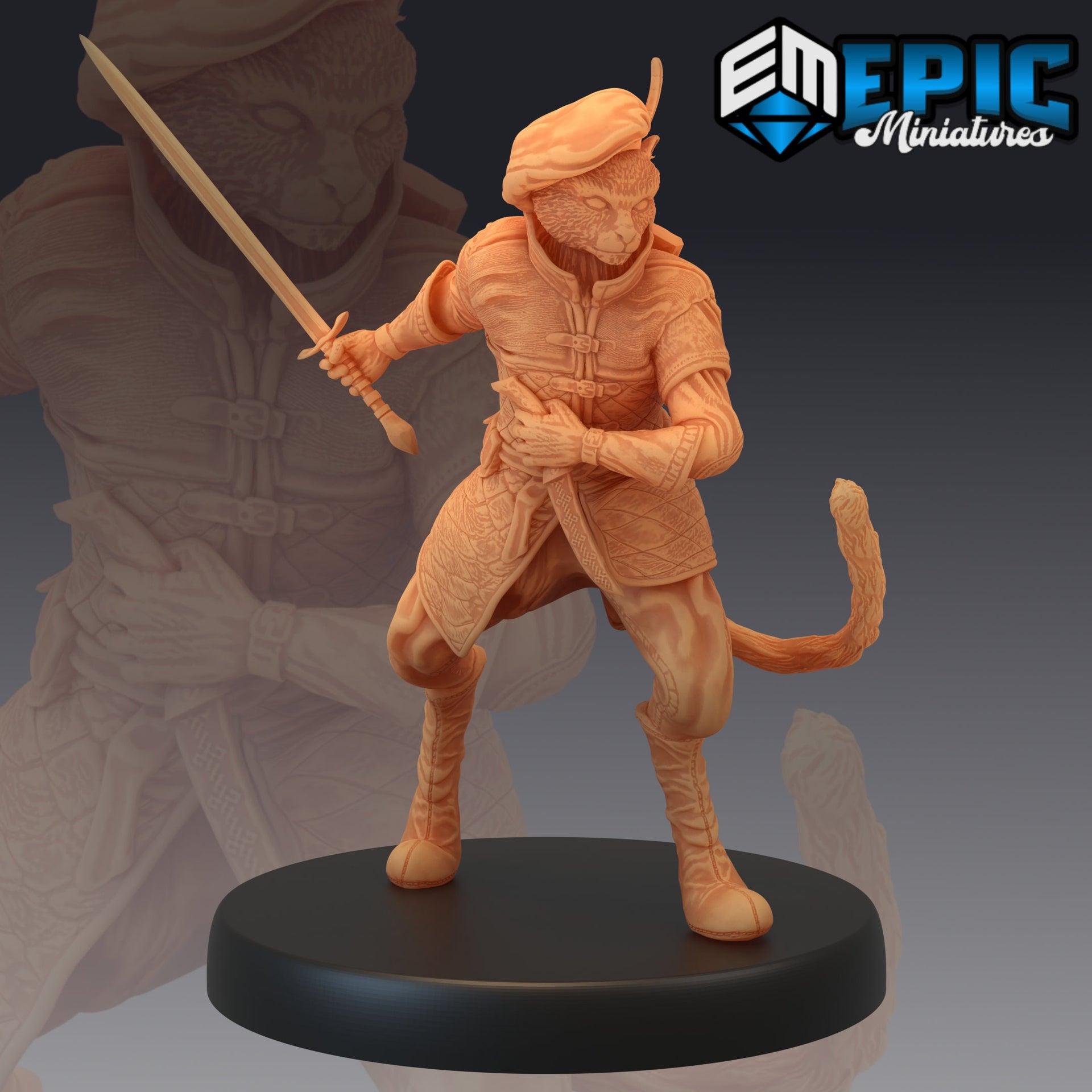 Tabaxi Black Cat Rogue - Epic Miniatures 