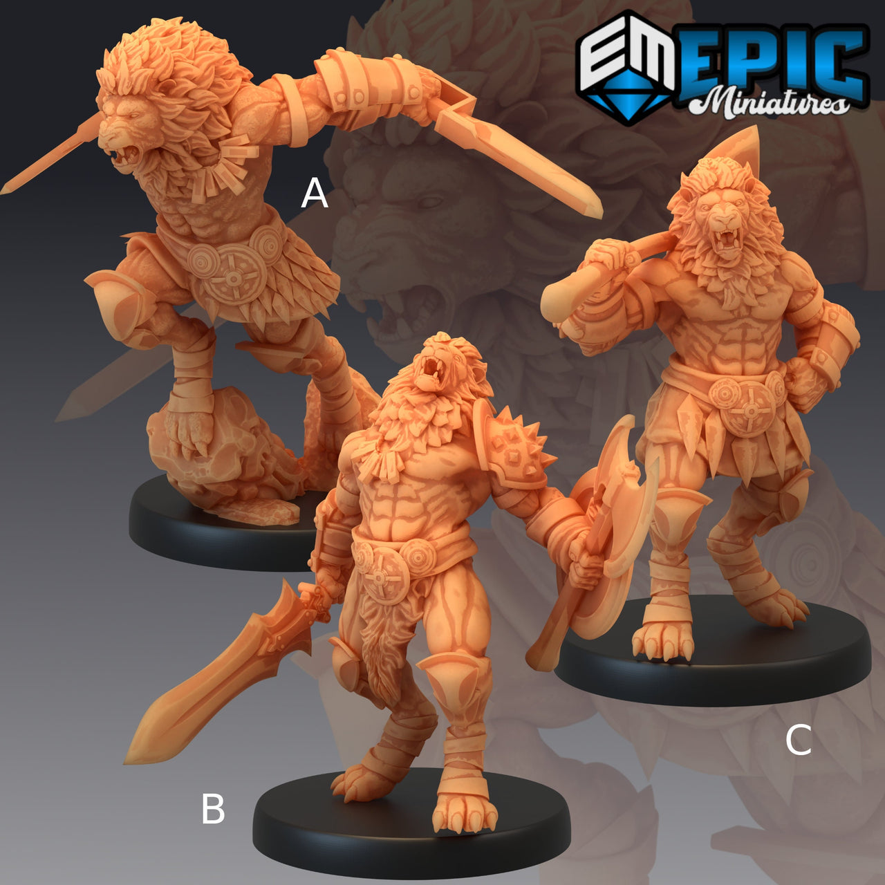 Tabaxi Lion Warrior - Epic Miniatures