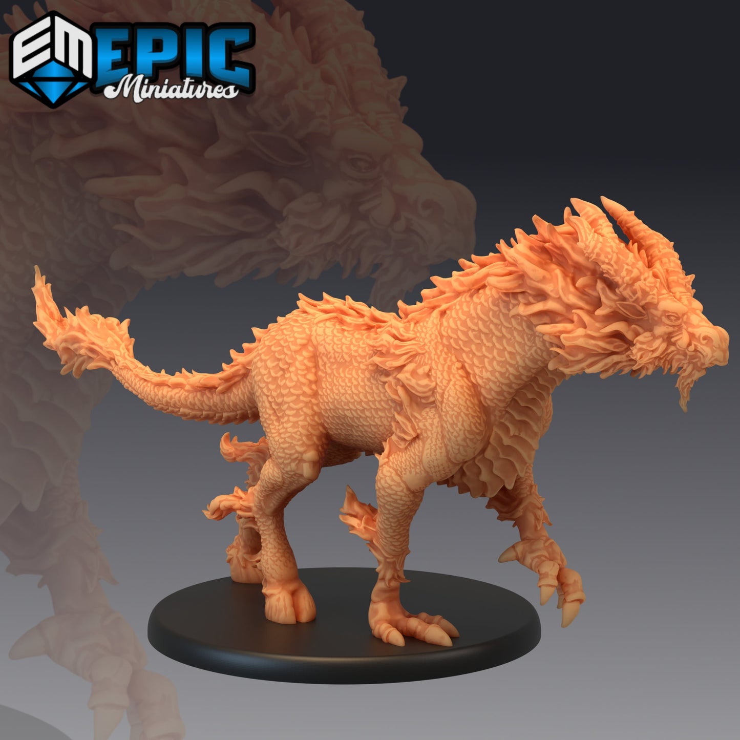Qilin White Dragon Horse - Epic Miniatures 