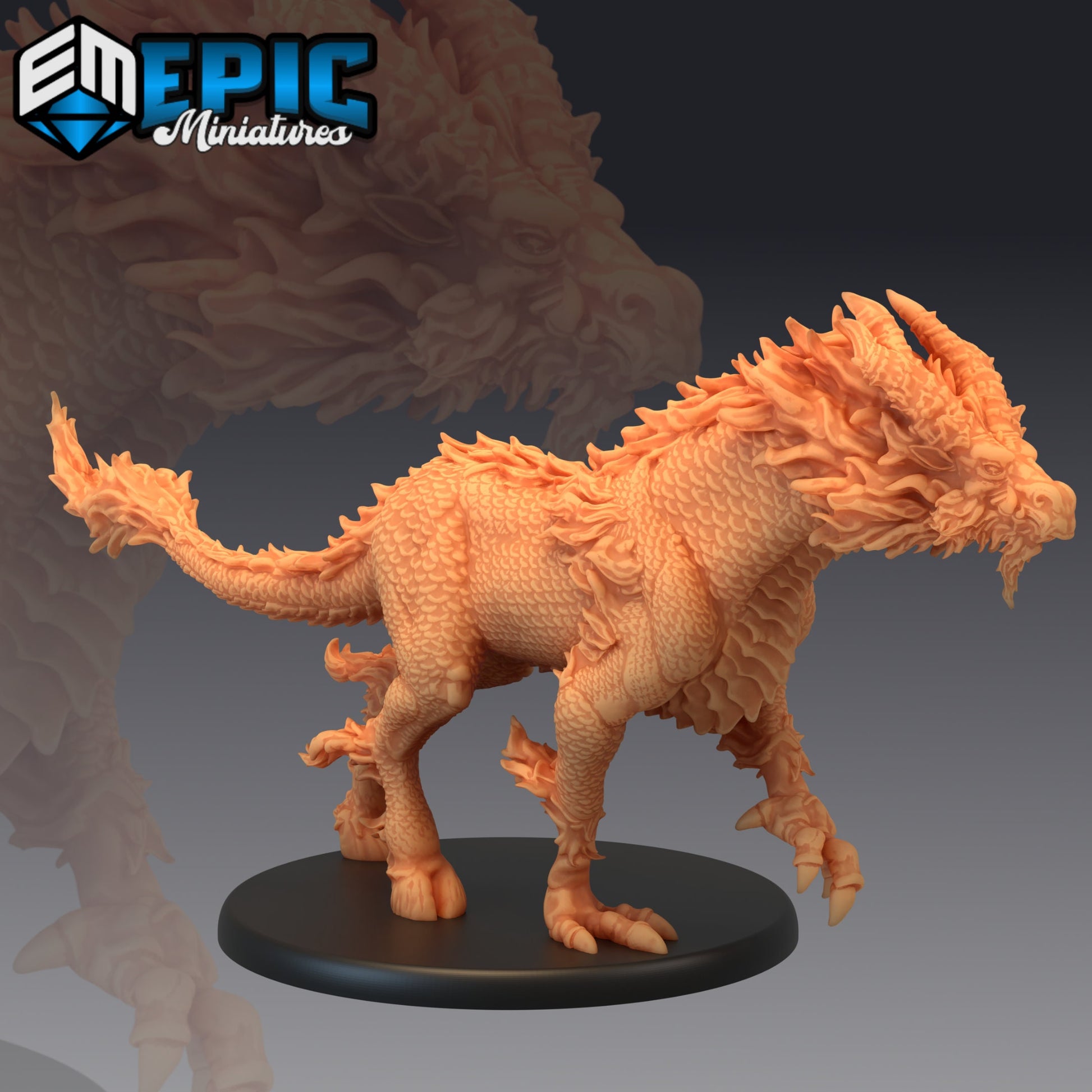 Qilin White Dragon Horse - Epic Miniatures 