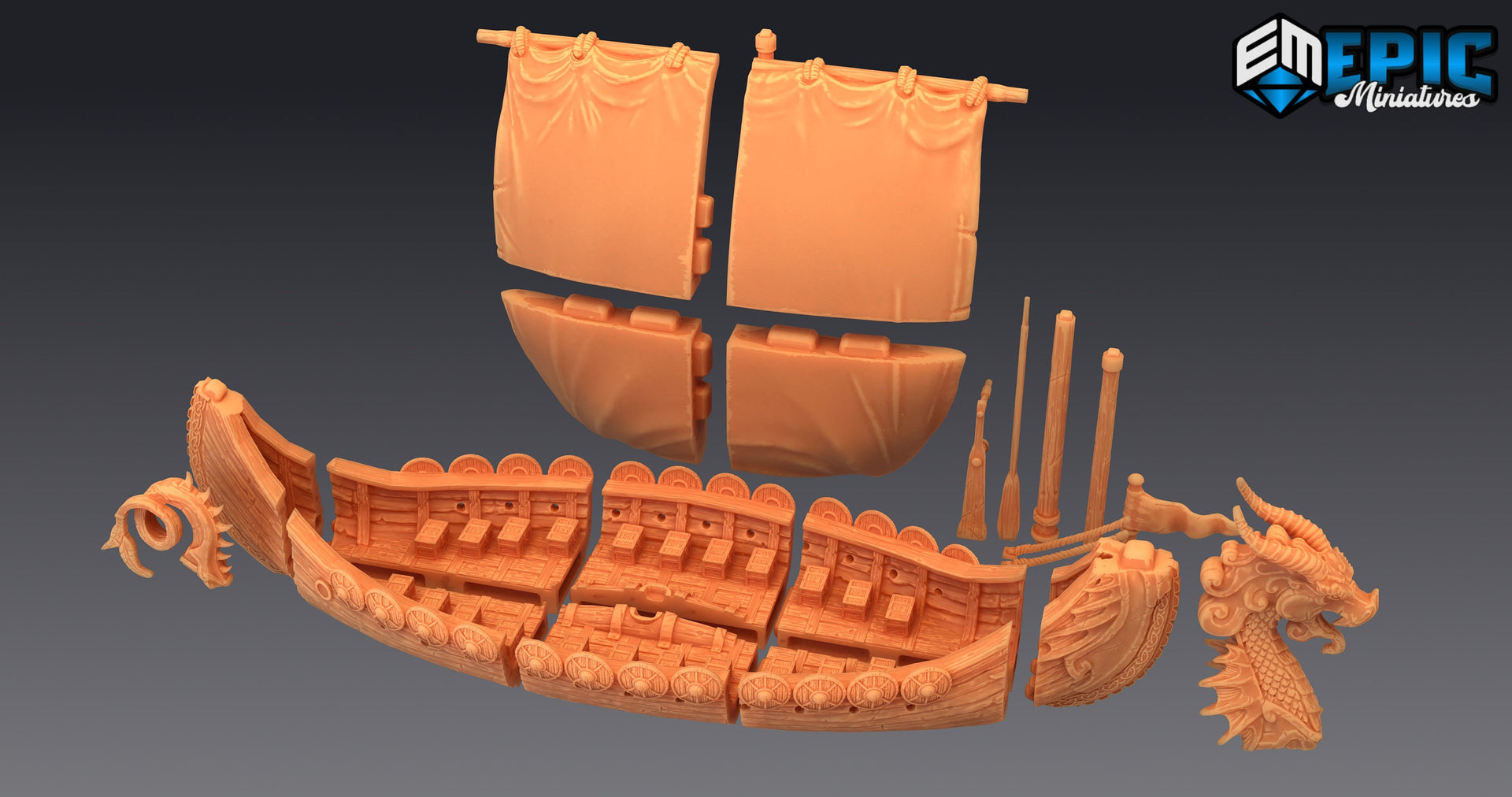 Viking Raider Long boat - Epic Miniatures 